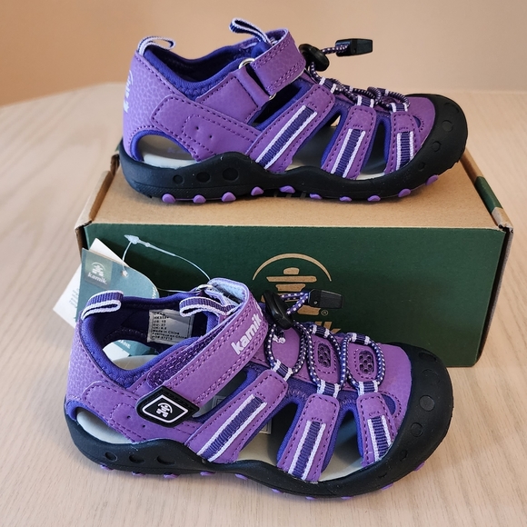 Kamik closed toe sandals purple girls size 10 - Picture 3 of 6